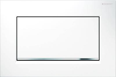 Geberit Sigma 10 (ex Sigma 30) bedieningspaneel glans wit/chroom voor Sigma reservoirs 8cm (UP720) en 12cm (UP320)