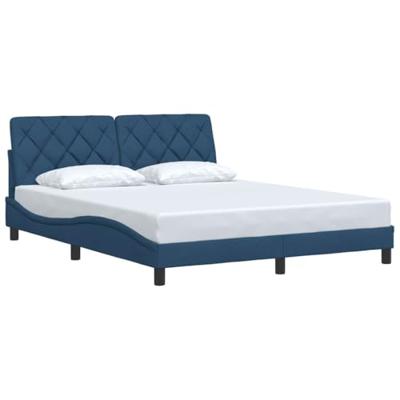 Bedframe zonder matras stof blauw 160x200 cm