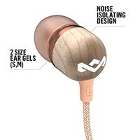 Marley Smile Jamaica In-Ear Oortjes – Oordopjes met 1-Knop Microfoon Bediening, Ruis Isolerend ontwerp 9.2mm Driver, Oordopjes Inbegrepen in 2 Maten voor Langdurig Comfort, Knoopvrij Draad - Koper - thumbnail