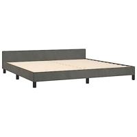 Bedframe zonder matras 200x200 cm fluweel donkergrijs - thumbnail