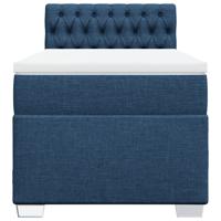 Boxspring met matras stof blauw 90x200 cm - thumbnail