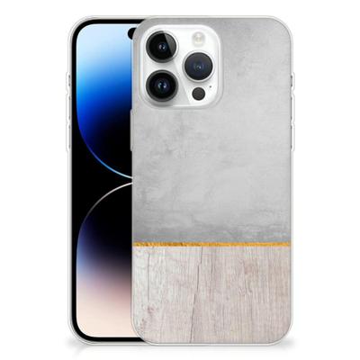 iPhone 14 Pro Max | Bumper Hoesje | Wood Concrete iPhone 14 Pro Max | Bumper Hoesje | Wood Concrete