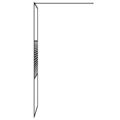 Inloopdouchewand 80x195 cm transparant ESG-glas zwart - thumbnail