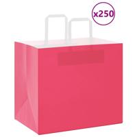 VidaXL Papieren zakken 250 st met hengsels 32x22x28 cm roze - thumbnail