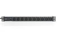 Digitus DN-95404 19 inch Stekkerdoos voor patchkast 1 HE Apparaatcontactdoos C13 10A Zwart - thumbnail