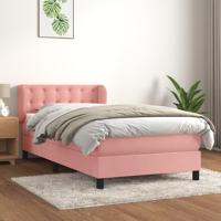 Boxspring met matras fluweel roze 80x200 cm - thumbnail