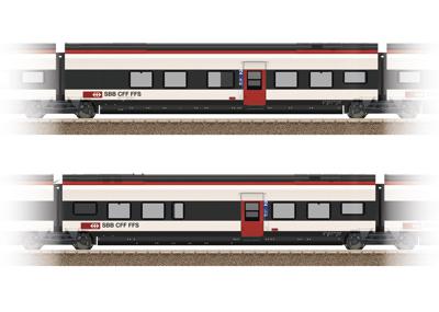 TRIX H0 23281 H0 uitbreidingsset 1 voor de Giruno van de SBB B(B11) 2e klas en C(B10) 2e klas TRIX H0 23281 H0 uitbreidingsset 1 voor de Giruno van de SBB B(B11) 2e klas en C(B10) 2e klas