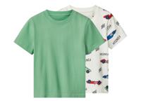 lupilu Set van 2 kinder T-shirts (Groen/wit, 98/104) - thumbnail