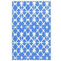 VidaXL Buitenkleed arakil 190x290 cm pp blauw en wit - thumbnail