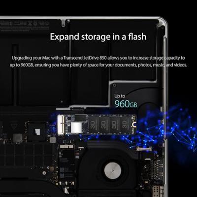 Transcend JetDrive™ 850 Mac NVMe/PCIe M.2 SSD 2280 harde schijf 480 GB M.2 NVMe PCIe 3.0 x4 Transcend JetDrive™ 850 Mac NVMe/PCIe M.2 SSD 2280 harde schijf 480 GB M.2 NVMe PCIe 3.0 x4
