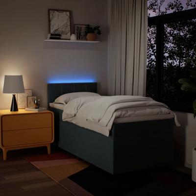 Boxspring met matras stof blauw 100x200 cm - thumbnail