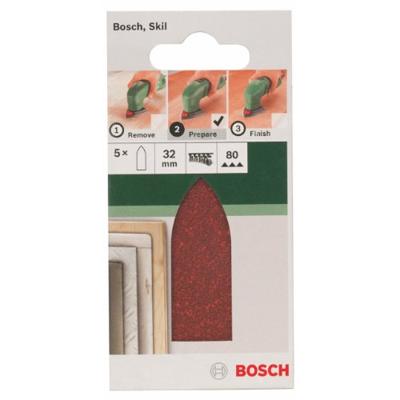 Bosch Accessories 2609256A36 Deltaschuurpapier Met klittenband, Ongeperforeerd Korrelgrootte (num) 40 Hoekmaat 32 mm 5 stuk(s)