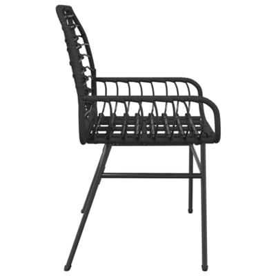 Tuinstoelen 2 st poly rattan zwart Tuinstoelen 2 st poly rattan zwart