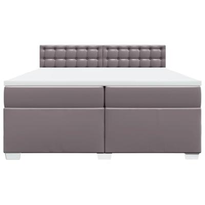 Boxspring met matras kunstleer grijs 200x200 cm