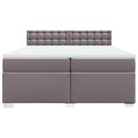 Boxspring met matras kunstleer grijs 200x200 cm - thumbnail