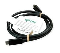 ROLINE GREEN USB 3.2 Gen 2 kabel, met PD 20V5A, Emark, C-C, M/M, zwart, 0,5 m - thumbnail