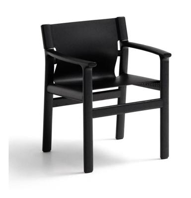 Kave Home Jan eetkamerstoel leder Zwart essenhout Kave Home Jan eetkamerstoel leder Zwart essenhout