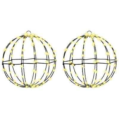 Bal met 192 LED 2 pcs Warmwit 30 cm Metaal