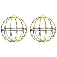 Bal met 192 LED 2 pcs Warmwit 30 cm Metaal - thumbnail