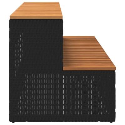 VidaXL Hottub-opstap 100x50x50,5 cm poly rattan&massief acaciahout