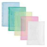 Foldersys geperforeerde showtas A4, geassorteerde kleuren, pak van 10 stuks - thumbnail