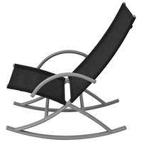 Tuinschommelstoelen 2 st staal en textileen zwart - thumbnail