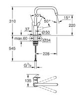 Keukenkraan - Eéngreeps wastafelmengkraan - Mat zwart - Hoge uitloop - 150° draaibaar - GROHE Start - 304702430 - thumbnail