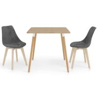 vidaXL 3-delige Eethoek grijs - thumbnail