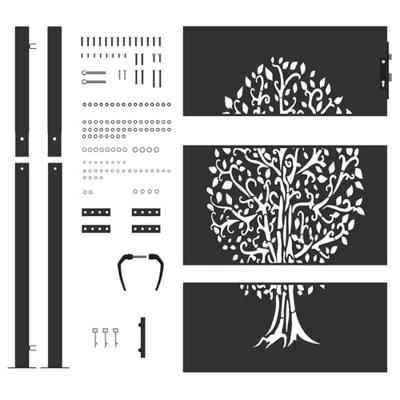 Tuinpoort met slot Zwart 105 x 150 cm Poedergecoat staal