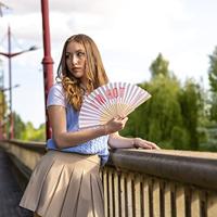 Houten waaier I'm Hot - Lichtroze - thumbnail