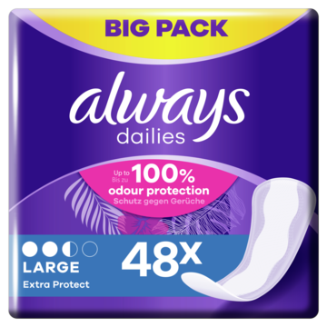 Always Dailies inlegkruisjes extra protect large (48 st)