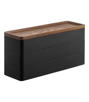 Yamazaki Sieradendoos - 3 niveaus en deksel - Rin - Zwart