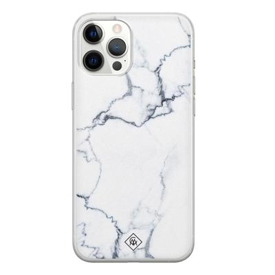 iPhone 12 Pro Max siliconen hoesje - Marmer grijs iPhone 12 Pro Max siliconen hoesje - Marmer grijs