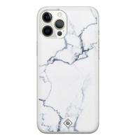 iPhone 12 Pro Max siliconen hoesje - Marmer grijs - thumbnail