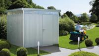 Biohort Highline H5 metalen tuinhuis 275x315x222 cm met enkele deur- Plat dak- Metaal- Biohort - thumbnail
