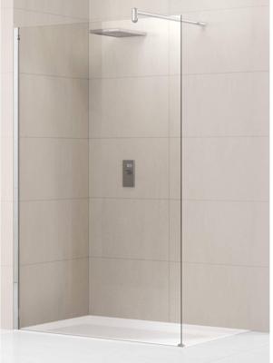 Novellini Lunes inloopdouche H 88 90x195cm met muursteun 100cm mat chroom profiel en helder glas LUNESH901B lunesh90-1b