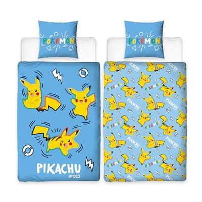 Beddengoedset - POKEMON - Pikachu - Microvezel - 1 dekbedovertrek 140 x 200 cm + 1 kussensloop 63 x 63 cm