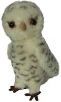 Clemens knuffel Miniatuur Uil 9 cm pluche grijs/wit - thumbnail