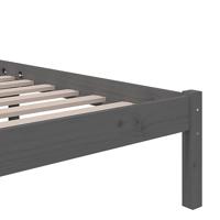 Bedframe massief hout grijs 140x200 cm - thumbnail