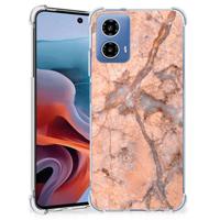 Motorola Moto G34 Anti-Shock Hoesje Marmer Oranje - thumbnail