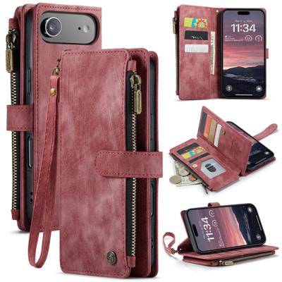 Caseme iPhone 17 Air PU leren hoesje - portemonnee - Rood Caseme iPhone 17 Air PU leren hoesje - portemonnee - Rood
