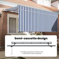 VidaXL Inklapbaar zonnescherm blauw en wit 300 x 200 cm - thumbnail