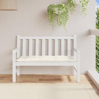 VidaXL Tuinbankkussen 120x50x7 cm stof gemêleerd crèmekleurig
