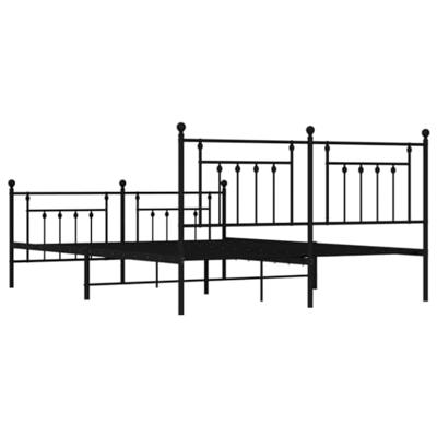 Bedframe met hoofd- en voeteneinde metaal zwart 183x213 cm Bedframe met hoofd- en voeteneinde metaal zwart 183x213 cm