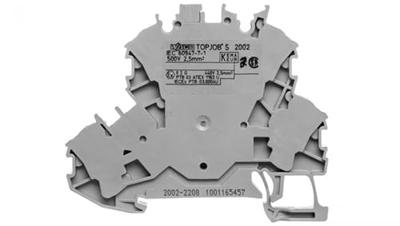 WAGO 2002-2208 Doorgangsklem 2-etages 5.20 mm Spanveer Toewijzing: L Grijs 50 stuk(s)