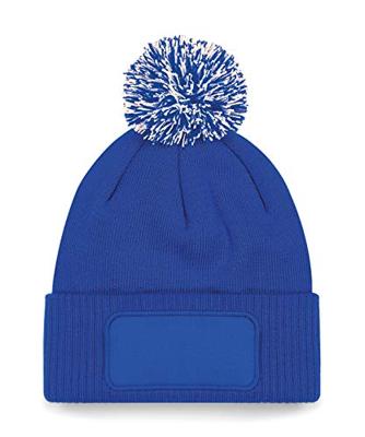 Beechfield CB443 Snowstar® Patch Beanie - Bright Royal/Off White - One Size