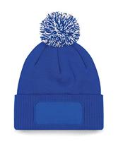 Beechfield CB443 Snowstar® Patch Beanie - Bright Royal/Off White - One Size - thumbnail