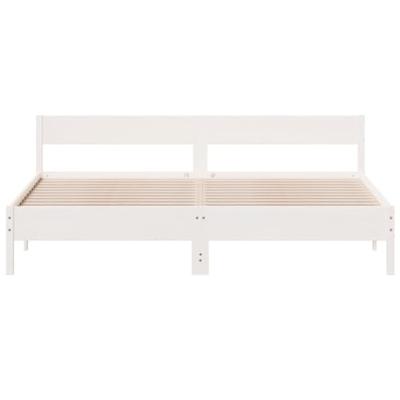 Bedframe zonder matras massief grenenhout wit 200x200 cm