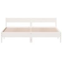 Bedframe zonder matras massief grenenhout wit 200x200 cm - thumbnail