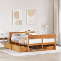 Bedframe zonder matras massief grenenhout wasbruin 140x200 cm - thumbnail